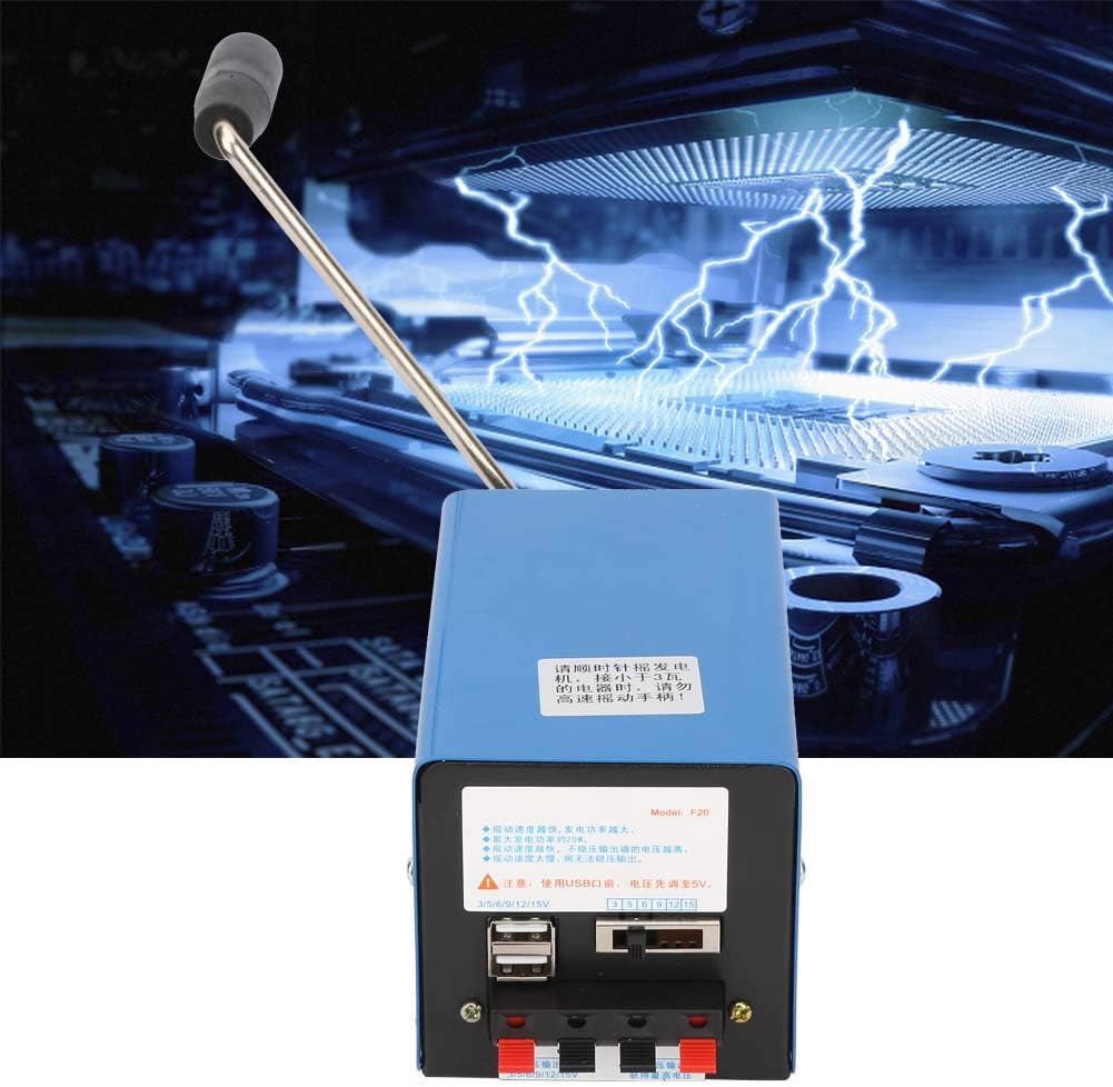 USB  jeneratörü, el krankı, jeneratör, 20 Watt, taşınabilir