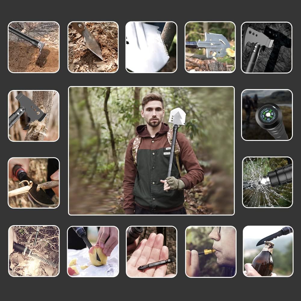 76 cm Çok İşlevli Taktik Katlanır Kürek – Kamp, Acil Durum ve Hayatta Kalma Seti