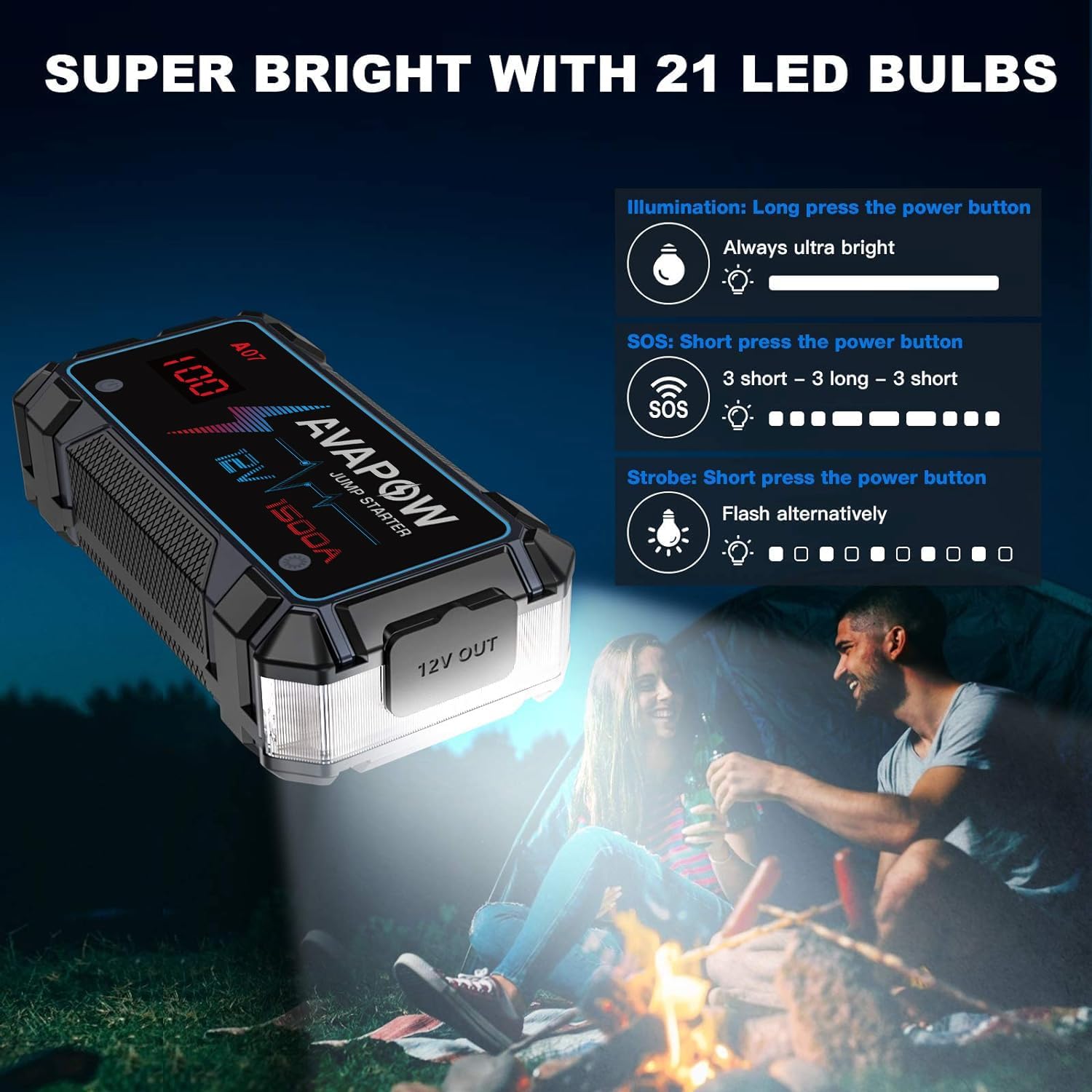 1500A Taşınabilir Akü Takviye Cihazı | 12V | Güçlü Marş Desteği