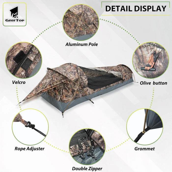 Survivor 1 Kişilik 3 Mevsim Çadır - Gerçekçi Kamuflaj