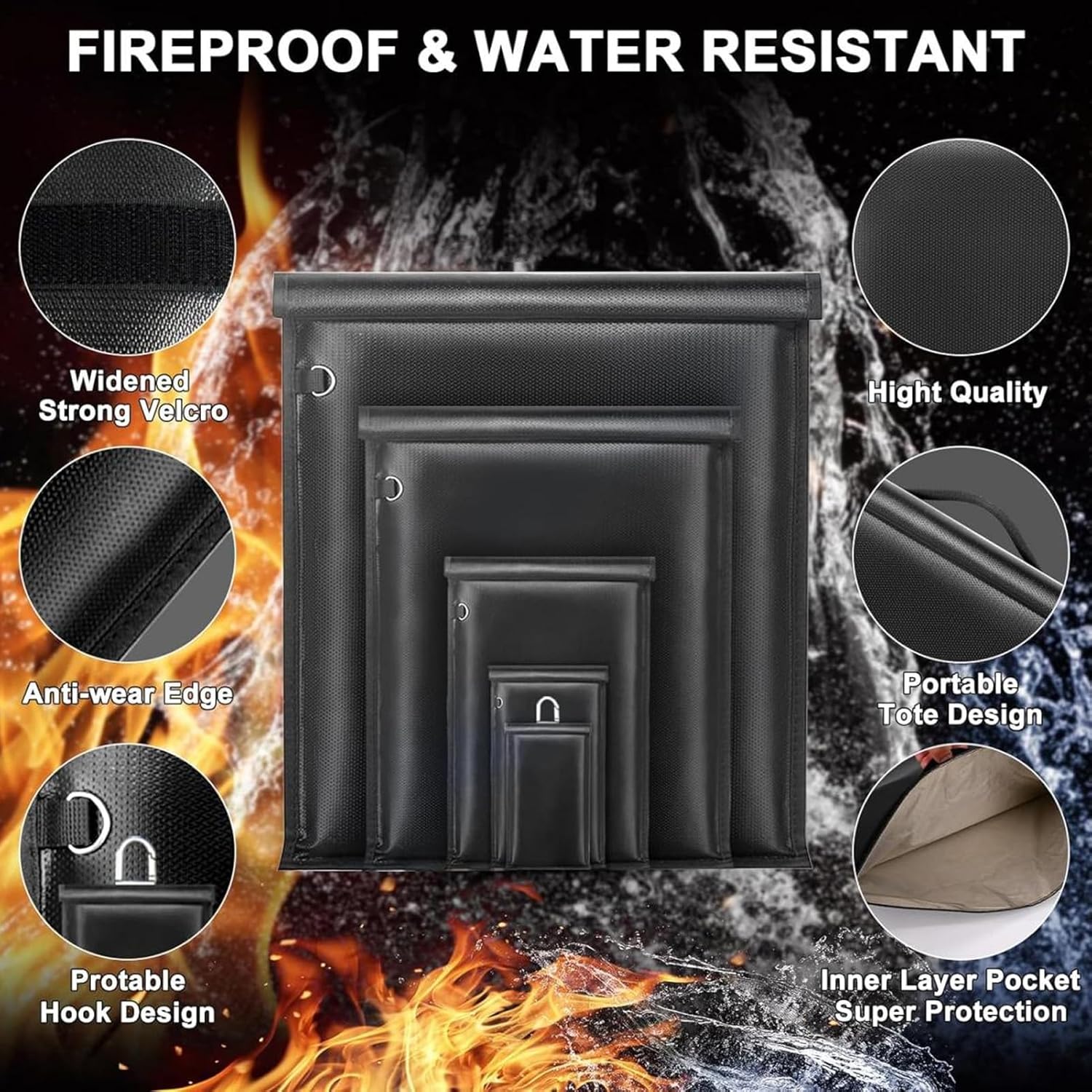 5’li Faraday Çanta Seti | Sinyal ve Takip Engelleyici| Yanmaz & Su Geçirmez