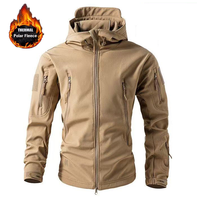 Hayata Kalan Erkek Softshell Polar Astarlı Kışlık Outdoor Mont Siyah