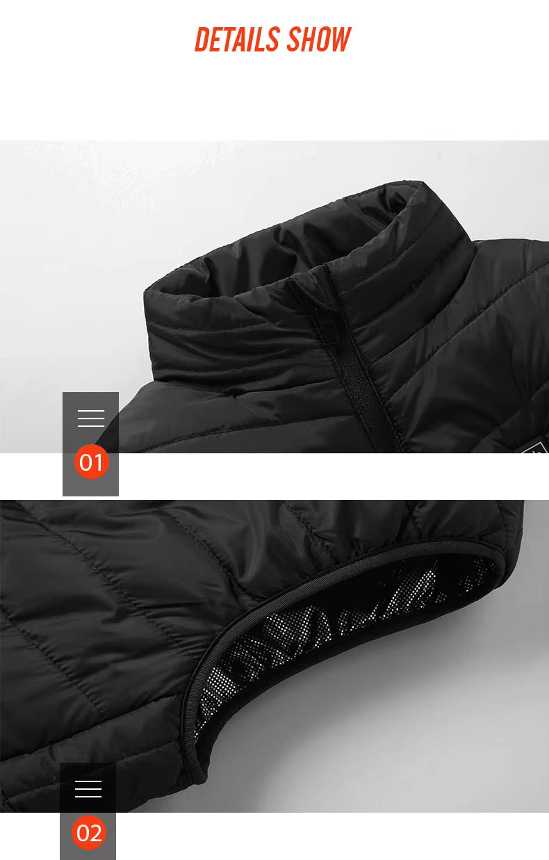 3 Kademeli 15 Nokta Isıtmalı Elektrikli Yelek – Akıllı Isı Kontrolü